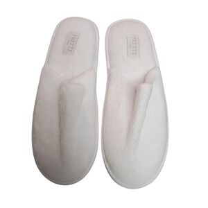 Frette 1860 Luxury Spa Slippers White Terry Cloth House Shoes Unisex SKU 140